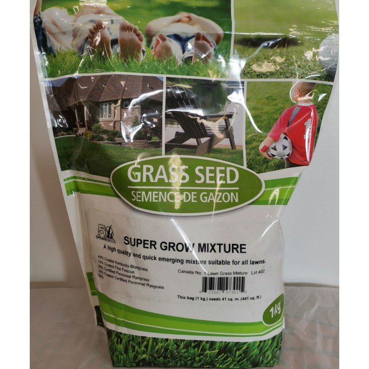 SPEARESEEDS - Grass Seed Super Grow Mixture 1Kg